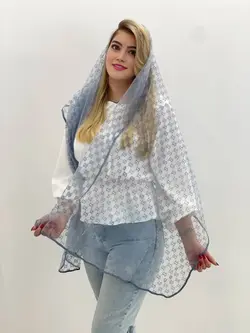 شال توری حریر مخمل کوب - ترکیبی از ظرافت و لوکس بودن در یک اکسسوری خاص