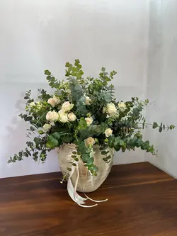 باکس سفالی آنتیک با گل رز مینیاتوری فلوبار