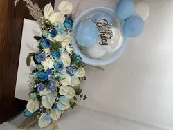 ‎باکس گل و بادکنک نوزادی پسرونه فلوبار