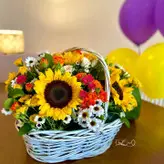 سبد گل آفتابگردون فلوبار