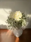 دسته گل عروس با لاله مصنوعی فلوبار