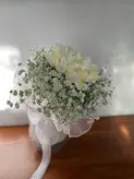 دسته گل عروس با لاله مصنوعی فلوبار