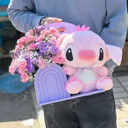 باکس گل و عروسک صورتی فلوبار