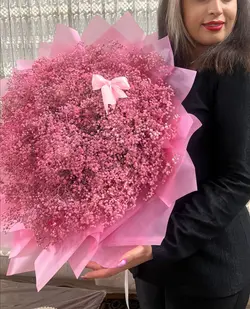 دسته گل بزرگ ژیپسوفیلا صورتی فلوبار