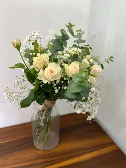 گلدون رومیزی با گل طبیعی فلوبار