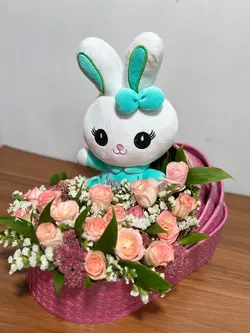 باکس گل گهواره ای نوزادی دخترونه فلوبار