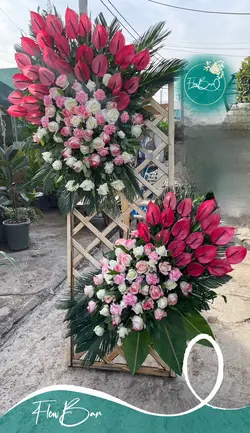 تاج گل شبکه ای تبریک و افتتاحیه فلوبار