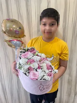 باکس گل گهواره ای نوزادی دخترونه فلوبار