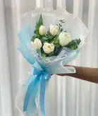 دسته گل لاله سفید فلوبار