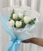 دسته گل لاله سفید فلوبار
