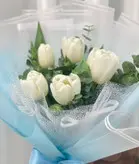 دسته گل لاله سفید فلوبار