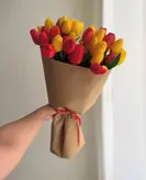 دسته گل لاله زرد و نارنجی فلوبار