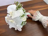 دسته گل عروس با گل مصنوعی فلوبار