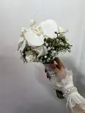 دسته گل عروس با گل مصنوعی فلوبار