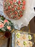 دسته گل و گلارایی سینی و کاپ کیک خواستگاری فلوبار