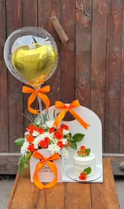 باکس گل و کیک و بادکنک تولد فلوبار