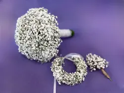 دسته گل و تاج عروس و بوتونیر داماد فلوبار