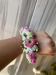 تاج عروس با گل طبیعی فلوبار