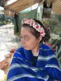تاج عروس با گل طبیعی فلوبار