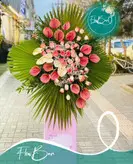 تاج گل یک طبقه تبریک و افتتاحیه فلوبار