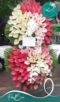 تاج گل دو‌طبقه ای تبریک و افتتاحیه فلوبار