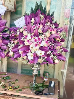 جام گل بله برون بنفش صورتی فلوبار