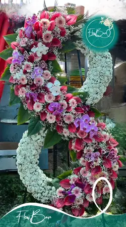 تاج گل دو‌طبقه ای تبریک و افتتاحیه فلوبار