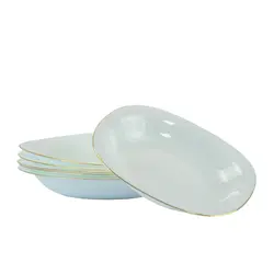 سرویس غذا خوری آرکوپال 26 پارچه سفید دور طلا گلدن اوپال کارین (قالب مربع)