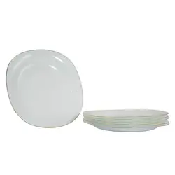 سرویس غذا خوری آرکوپال 26 پارچه سفید دور طلا گلدن اوپال کارین (قالب مربع)