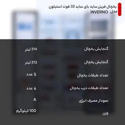 یخچال و فریزر ساید بای ساید 32 فوت استیلون مدل INVERNO – رنگ سفید