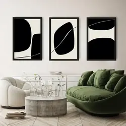 قیمت و خریدتابلو دکوراتیو  مینیمال سه تکه ریتم سایه‌ها کد 15241