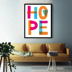 قیمت و خرید تابلو دکوراتیو عکس نوشته طرح HOPE کد1441