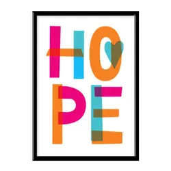 قیمت و خرید تابلو دکوراتیو عکس نوشته طرح HOPE کد1441
