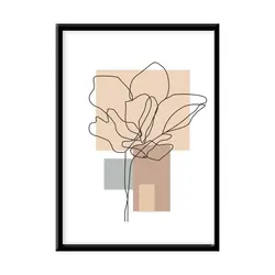 قیمت و خرید تابلو دکوراتیو گل و گیاه خطوط مینیمال سه تکه کد16101