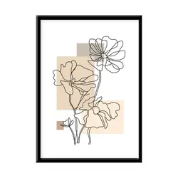 قیمت و خرید تابلو دکوراتیو گل و گیاه خطوط مینیمال سه تکه کد16101