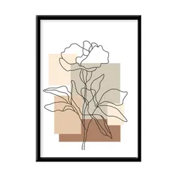 قیمت و خرید تابلو دکوراتیو گل و گیاه خطوط مینیمال سه تکه کد16101