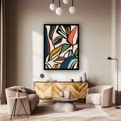 قیمت و خرید تابلو دکوراتیو گل و گیاه خطوط مینیمال کد 1651