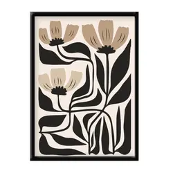 قیمت و خرید تابلو دکوراتیو گل و گیاه دو تکه با خطوط انتزاعی کد 1641