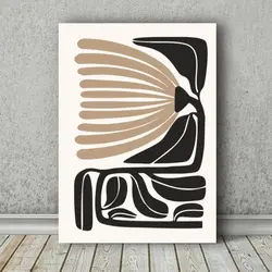 قیمت و خرید تابلو دکوراتیو گل و گیاه دو تکه با خطوط انتزاعی کد 1641