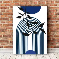 قیمت و خرید تابلو دکوراتیو مینیمال خطوط و برگ کد 1541