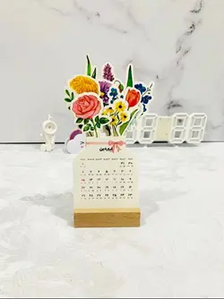 تقویم 1404 رومیزی گل