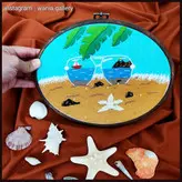 دیوارکوب گلدوزی و رنگامیزی شده طرح دریا در چشم من