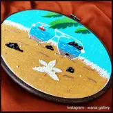 دیوارکوب گلدوزی و رنگامیزی شده طرح دریا در چشم من