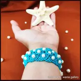 دستبند میکرومکرومه مروارید دار دستباف