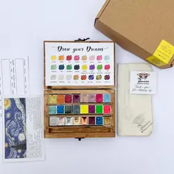 آبرنگ 24 رنگ متالیک دست‌ساز دانیس