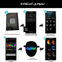 ماسک ایفای نقش هوشمند مدل شاینینگ کد  Shining-SL-019 RGB - مشکی