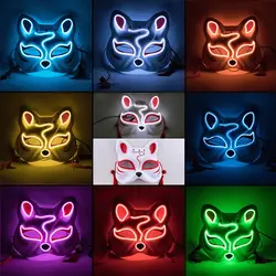 ماسک ایفای نقش مدل چراغ دار طرح روباه کد Neon1 - بنفش