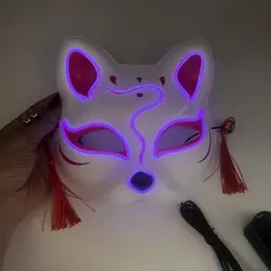 ماسک ایفای نقش مدل چراغ دار طرح روباه کد Neon1 - بنفش