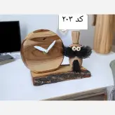 ست ساعت و عروسک چوبی برای تزئین