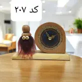 ست ساعت و عروسک چوبی برای تزئین